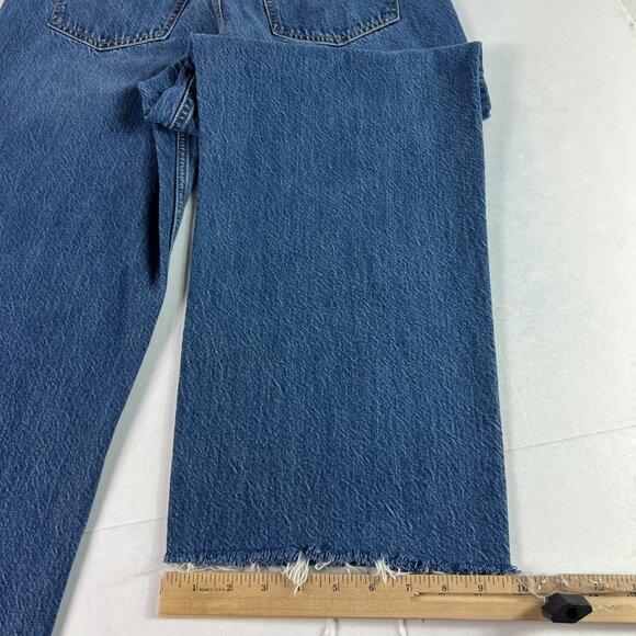 Abercrombie Fitch Jeans Womens 31x28* High Rise Loose Blue Raw Hem Denim Tag 30L - Picture 11 of 16